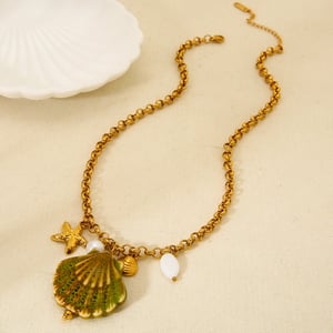 1 Piece Ceramic Shell Pendant Necklace h5 Picture4