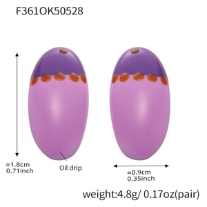 1 Pair Romantic Series Oval Stainless Steel Gold Color Women's Stud Earrings h5 Picture2