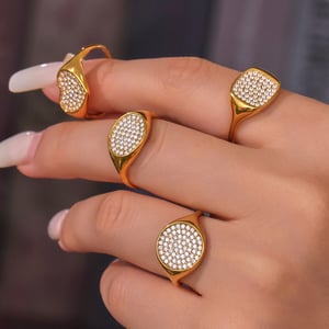 1 Piece Minimalist Geometric Stainless Steel Zircon Women's Gemstone Rings h5 Picture4