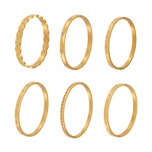 1 Piece Classic Irregular Shape Stainless Steel Gold Color Women's Bangles h5 Picture10
