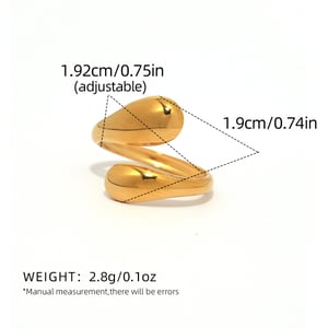 1 Piece  Simple Irregular Shape Stainless Steel  Gold Color Statement Rings h5