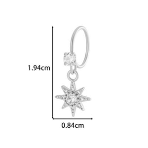 1 Stück Kreuz Kupfer Gold Farbe Zirkon Nasenring h5 Bild2