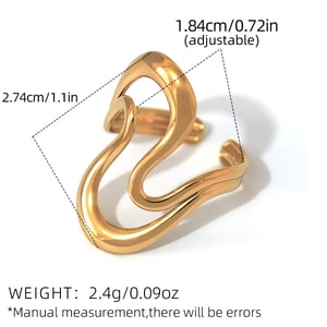 1 Piece Simple Irregular Shape Stainless Steel  Gold Color  Statement Rings h5