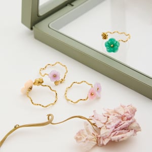 1 Piece Stylish Flower Stainless Steel Gold Color Statement Rings h5 Picture8