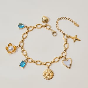 1 Piece Retro Rectangular Stainless Steel Gold Color Women's Charm Bracelets h5 Picture9