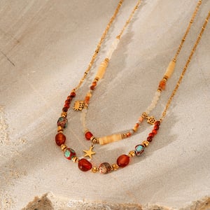 1 Piece Natural Stone Beaded Necklace h5 Picture3