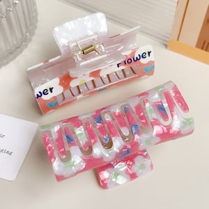 1 Piece Sweet Flower Acrylic Women's Hair Claws h5 Picture3
