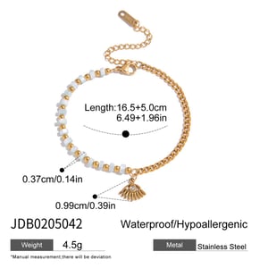 1 Piece Delicate Flower Stainless Steel Gold Color Women's Charm Bracelets h5 Picture2