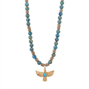 1 Piece Classic Eagle Natural Stones Gold Color Women's Beaded Necklaces h5
