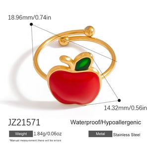 1 Piece Simple  Casual Fruit Stainless Steel Women's Statement Rings h5 Picture2
