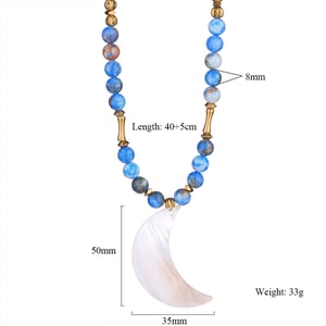 1 Piece Romantic Series Moon Natural Stones Women's Beaded Necklaces h5 Picture2
