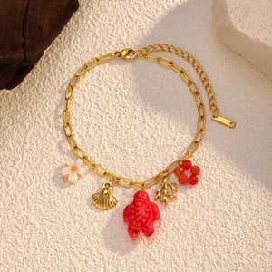 1 Piece Starfish Stainless Steel Gold Color Charm Bracelet h5 Picture3
