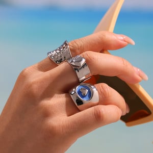 1 Piece Classic Heart Stainless Steel Gold Color Statement Rings h5 Picture3