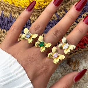 1 Piece Daily Butterfly Stainless Steel Gold Color  Statement Rings h5 Picture5