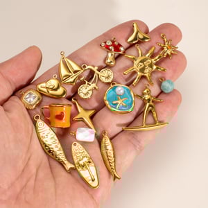 1 Piece Cute DIY Heart Figure Fish Stainless Steel  Women's Pendants h5 Picture4