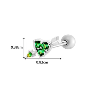 1 Piece Heart Copper Gold Color  Zircon Piercing Earring h5 Picture2