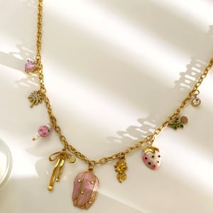 1 Piece Flower Stainless Steel Gold Color Pendant Necklace h5 Picture4