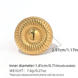 1 Piece Simple Series Casual Circle Stainless Steel  Gold Color Minimalist Rings h5 Picture2