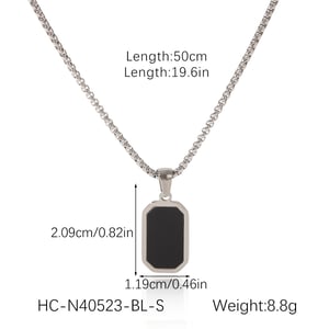 1 Piece Simple Series Daily Rectangle Stainless Steel  Natural Stone Women's Pendant Necklaces h5 Picture2