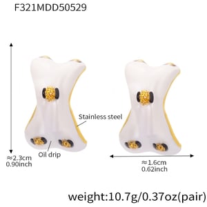 1 Pair Colorful Irregular Shape Stainless Steel Gold Color Women's Stud Earrings h5
