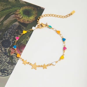 1 Piece Shinning Star Stainless Steel Gold Color Women's Chain Bracelets h5 Picture9