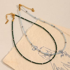 1 Piece Colorful Daily Beads Natural Stones Gold Color Women's Beaded Necklaces h5 Picture6