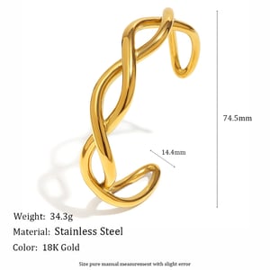 1 Piece Simple Series Casual Solid Color Stainless Steel Women's Bangles h5 Picture2