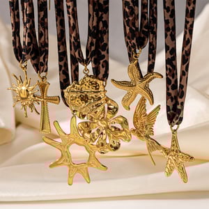 1 Piece Leopard Print Stainless Steel Gold Color Pendant Necklace h5 Picture5