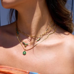 1 Piece Elegant Heart Beads Stainless Steel Gold Color Women's Pendant Necklaces h5 Picture3