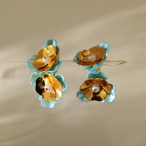 1 Pair Romantic Series Retro Flower Stainless Steel  Gold Color Drop Earrings h5 Picture5