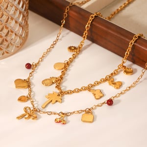 1 Paar einfache Damen-Halsketten mit Anhänger aus Edelstahl mit Schleife und Knoten h5 Bild6