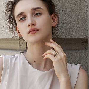 1 Piece Simple Series Elegant Circle Stainless Steel  Women's Gemstone Rings h5 Picture4