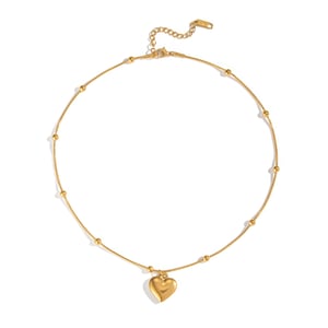 1 Piece Heart Stainless Steel Gold Color Pendant Necklace h5 Picture5