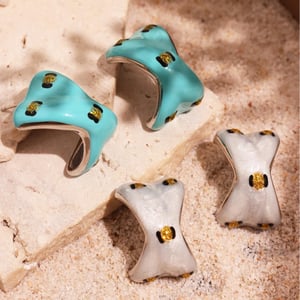 1 Pair Colorful Irregular Shape Stainless Steel Gold Color Women's Stud Earrings h5 Picture6