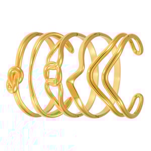 1 Piece Minimalist Irregular Shape Stainless Steel Gold Color Women's Bangles h5 Picture8