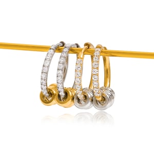 1 Pair Simple Circle Stainless Steel Gold Color Women's Hoop Earrings h5 Picture6