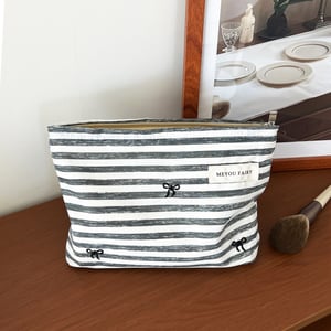 1 Paar Simple Series Casual Strip Polyester Damen Make-up-Taschen h5 