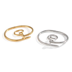 18K Gold Plated Stainless Steel Bracelets Sets irregular shape Simple Daily Simple Series Women's jewelry h5 Picture5