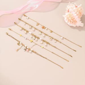 1 Piece Romantic Stainless Steel Gold Color Charm Bracelet h5 Picture3