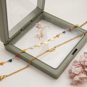 1 Piece Shinning Star Stainless Steel Gold Color Women's Chain Bracelets h5 Picture8