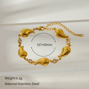 1 Piece Heart Stainless Steel Gold Color Charm Bracelet h5