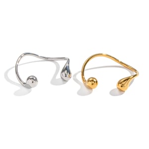 1 Piece Irregular Shape Stainless Steel Gold Color Cuff Bangle h5 Picture5