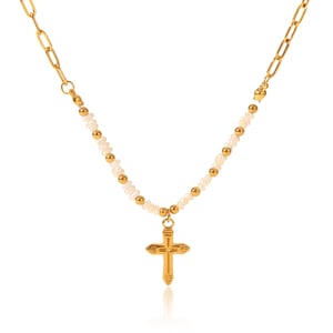 1 Pair Simple Series Daily Cross Stainless Steel  Women's Pendant Necklaces h5 