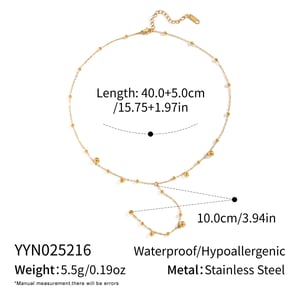1 Piece Simple Series Daily Circle Stainless Steel  Gold Color  Women's Chain Necklaces h5 