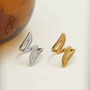 1 Piece Simple Series Daily Lines Stainless Steel   Gold Color  Minimalist Rings h5 Picture6