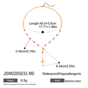 1 Piece Personality Cross Stainless Steel Gold Color Women's Pendant Necklaces h5