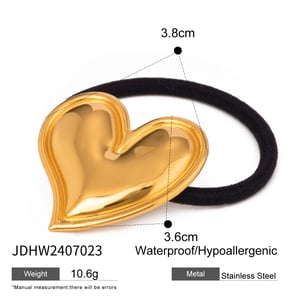 1 Piece Sweet Heart Stainless Steel Hair Ties h5 