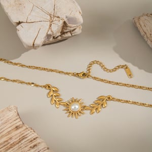 1 stuk luxe elegante roestvrijstalen dameshangerkettingen met zon h5 Afbeelding4