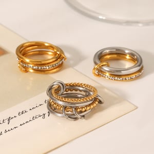 1 Pair Simple Series Daily Geometric Stainless Steel  Statement Rings h5 Picture6