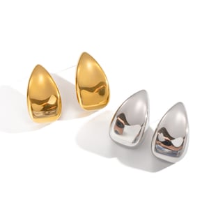 1 Paar goldfarbene Ohrstecker aus Edelstahl h5 Bild6